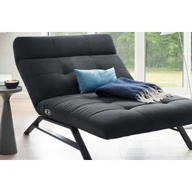 KAWOLA Relaxliege AMERIVA Polyester 120 x 110 x 158 cm Schwarz mit Kissen und Kopfteil