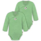 normani Outdoor Sports 2er Pack Doppelpack Baby-Body Merino Wickelbody in Grün | Gr.: 74
