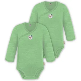 normani Outdoor Sports 2er Pack Doppelpack Baby-Body Merino Wickelbody in Grün | Gr.: 74