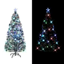 vidaXL Vorbeleuchteter Weihnachtsbaum Grün 210 cm