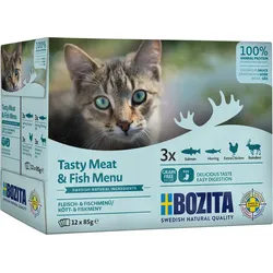 BOZITA Katzennassfutter Häppchen in Sauce mit Fisch&Fleisch Multibox