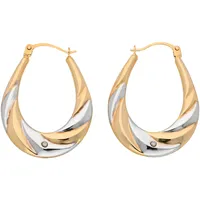 VIVANCE Paar Creolen »Creolen bicolor«, 2x Diamant = 0,01ct. 95047710-0 Gelbgold 375,