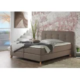 Home Affaire Boxspringbett »Cecina«, in 5 Breiten, 3 Ausführungen, 2 Härtegrade, Knopfheftung, Topper beige