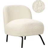 Beliani Sessel KUMLA Bouclé 0 x 0 x 0 cm Cremeweiß ohne Armlehnen