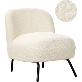 Beliani Sessel KUMLA Bouclé 0 x 0 x 0 cm Cremeweiß ohne Armlehnen