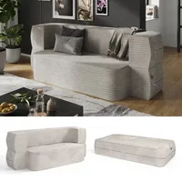 Vicco Sofa Lille Beige 190 cm mit Schlaffunktion