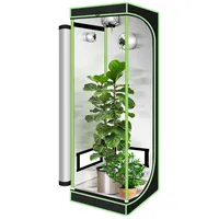 Clanmacy Gewächshaus Growbox Growzelt Gewächszelt 600D Indoor Pflanzenzelt Größe wählbar grün|schwarz 60 cm x 180 cm x 60 cm