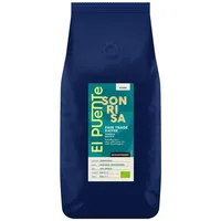 El Puente Kaffee Sonrisa - Bio-Kaffeebohnen 1 kg entkoffeiniert, Fair Trade, Vegan, Handmade