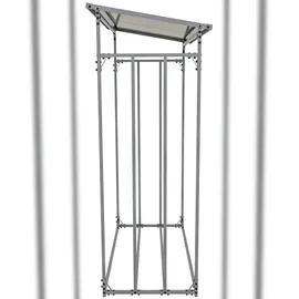 deluke Kaminholzregal Aluminium 70 x 130 x 185 cm mit Abdeckung Schwarz