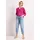 STREET ONE Tunikashirt STREET ONE, Damen, Gr. 36, pink (magenta dream), Web, 100% Baumwolle, unifarben, comfort fit normal, Rundhals, elastischer Bund, Shirts, mit 3/4 Ärmeln