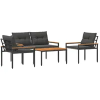 vidaXL Gartenmöbel-Set 4-tlg. Dunkelgrau