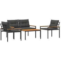 vidaXL Gartenmöbel-Set 4-tlg. Dunkelgrau