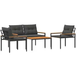 vidaXL Gartenmöbel-Set 4-tlg. Dunkelgrau
