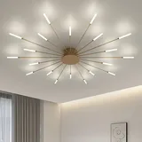 RRBEST LED Deckenleuchte Wohnzimmer,Wohnzimmerlampe Moderne Minimalistische Deckenlampe Innen Dekorative Deckenbeleuchtung für Wohnzimmer, Schlafzimmer und Büro(20 Köpfe, Gold)