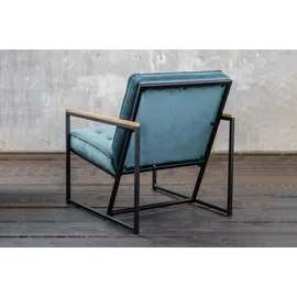 KAWOLA Sessel Arly Samt 63 x 80 x 80 cm Petrol