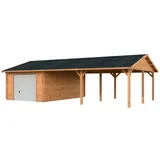 Palmako Garage Roger 10,06 x 6,19 m braun mit Sektionaltor