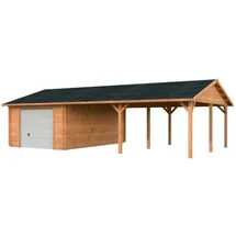 Palmako Garage Roger 10,06 x 6,19 m braun mit Sektionaltor