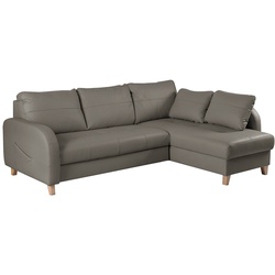 Ecksofa Compact Leder Grau Dunkelgrau