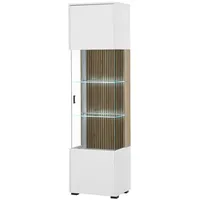 Furn.design Vitrine weiß matt und Evoke Eiche Wohn- und