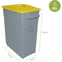 DENOX Zeus Abfallbehälter offen 65 Liter. Farbe Gelb.