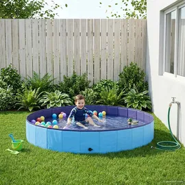 vidaXL Kinder Schwimmbecken Blau Ø200 x 30 cm