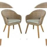 deluke MALAGA Gartenstuhl 66 x 62 x 84 cm braun 2 St.