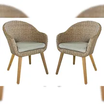 deluke MALAGA Gartenstuhl 66 x 62 x 84 cm braun 2 St.