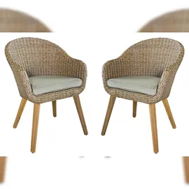 deluke MALAGA Gartenstuhl 66 x 62 x 84 cm braun 2 St.