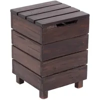 DESIGN DELIGHTS Wäschekorb, dunkelbraun Holz, 35x50x35 cm, Ordnen |