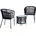 Balkonset Gartenset Bistro Set Gartenmöbel Set Outdoor Rope Sitzgruppe Schwarz