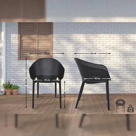 CLP Gartenstuhl Sky Pro 54 x 54 x 81 cm schwarz