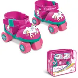 MONDO Toys 28511 Unicorn Rollschuhe, verstellbar von 22 bis 29 – Komplettset mit transparenter Tasche, Ellenbogenschützer und Knieschoner,