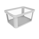 Rotho Albris Aufbewahrungsbox 45l mit Deckel, Kunststoff (PP recycelt), weiss/transparent, 45l (57.0 x 39.2 x 27.0 cm)