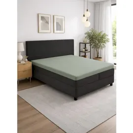 Schöner Wohnen Spannbettlaken Baumwolle-Elasthan 180 x 200 cm Salbei