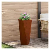 vidaXL Pflanzkübel Rostig 30 x 30 x 75 cm Wetterfeststahl