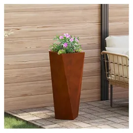 vidaXL Pflanzkübel Rostig 30 x 30 x 75 cm Wetterfeststahl