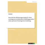 GRIN Verlag Steuerlicher Belastungsvergleich einer vermögensverwaltenden GmbH gegenüber einer privaten Vermögensverwaltung