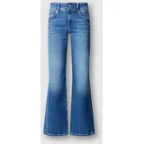 Pepe Jeans "VENUS", Damen, Gr. 31, Länge 32, blau (blau mid ad), Denim/Jeans, Obermaterial: 90% Baumwolle, 8% Polyester, 2% Elasthan, regular fit lang, Jeans Straight-Jeans, mit schmalem Bein