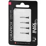 Curaprox Interdentalbürsten-Nachfüllpackungen Carbon - Größe S, Ultrafeine Kegelform zur schonenden Reinigung schmaler Spalten | 4er-Pack | Designed in Switzerland/Schwarz
