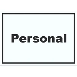Personal Schild mit Text waagerecht A3 (297x420mm)