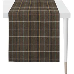 Tischläufer APELT "Scott", braun, B:42cm L:150cm, Polyester, Tischdecken