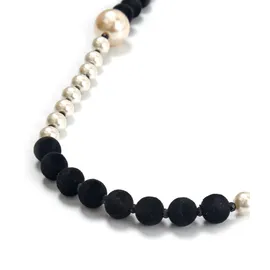 COLLEZIONE ALESSANDRO Lange Kette Amica schwarz / Glas