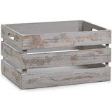 Zeller 15138 Aufbewahrungs-Kiste, Holz, Vintage grau, 39 x 29 x 21 cm