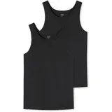 SCHIESSER UNCOVER by SCHIESSER Herren Unterhemd 2er Pack - Vorteilspack, Serie "Uncover", Rundhals Schwarz L