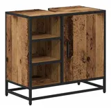 vidaXL Badezimmer Waschbecken Schrank Mit Tür Altholz 65 X 33 X 60 Cm Vidaxl