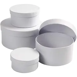 Creativ Company Schachteln, Aufbewahrungsbox, Weiß, Rund, Karton, Einfarbig, Wei