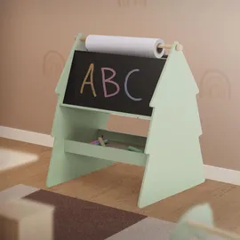 joyz Kreidetafel Kinder Tanne, 68x60x80 cm, Grün-Natur, Doppelseitig aus Holz