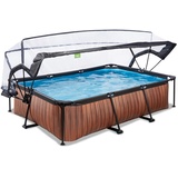 EXIT TOYS Wood Pool Set 300 x 200 x 65 cm inkl. Filterpumpe und Abdeckung