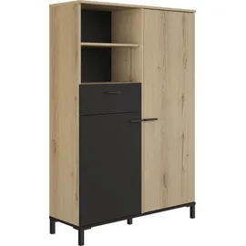 Gami Highboard 102 x 150 x 36 cm Braun / Schwarz