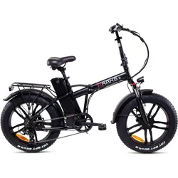 RAAKS 20′′ faltbares Elektro-E-Bike Unisex Erwachsene. Stahl. schwarz SCHWARZ XL